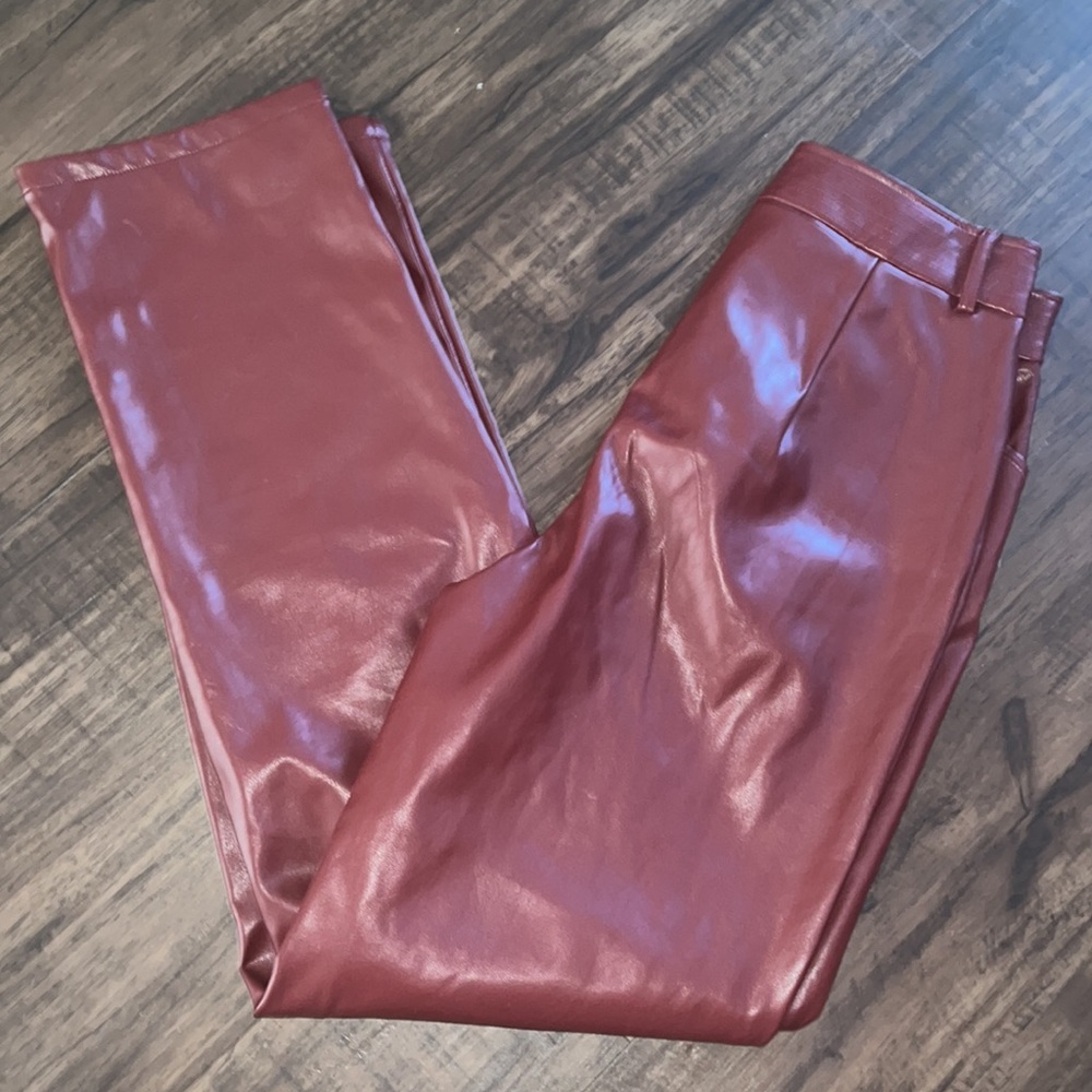 NWOT Nasty Gal Faux Leather Pant, Straight Leg size 8